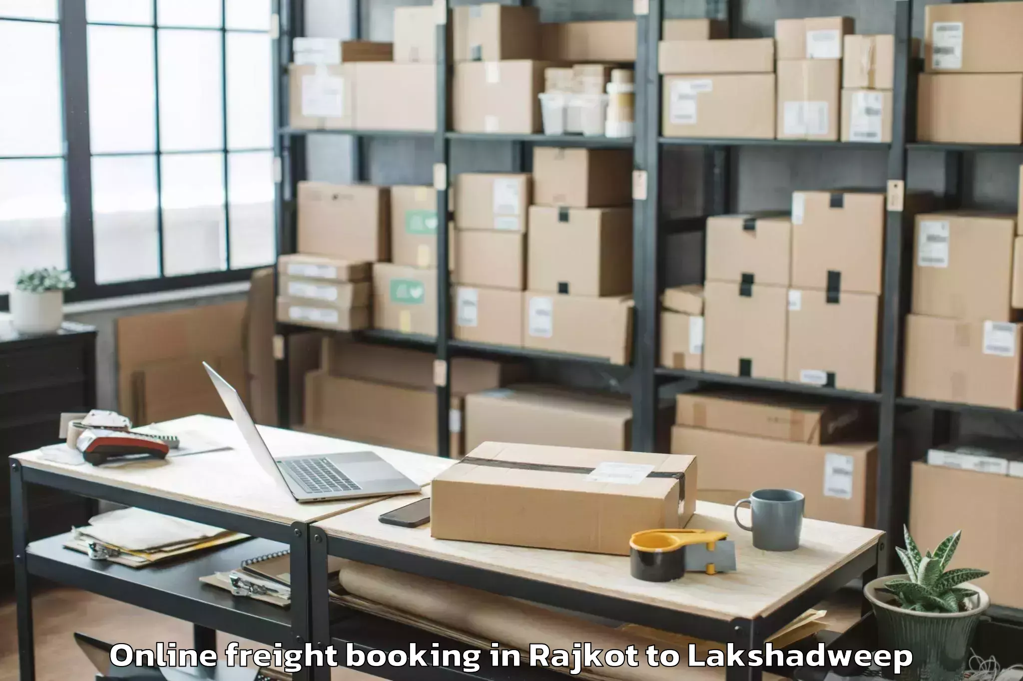 Hassle-Free Rajkot to Kiltan Island Online Freight Booking